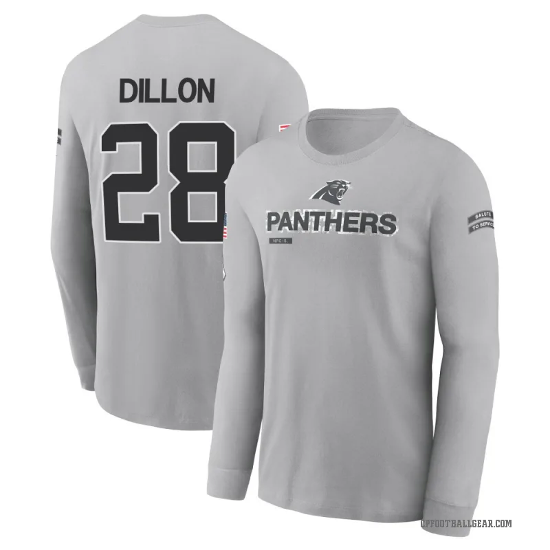 AJ Dillon Men's Gray Carolina Panthers 2024 Salute to Service Long Sleeve T-Shirt