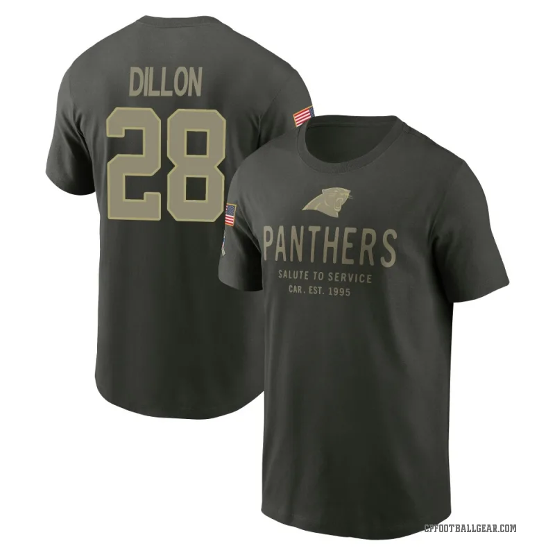 AJ Dillon Men's Green Carolina Panthers Forest/ 2025 Salute to Service Sideline Primary Edge T-Shirt