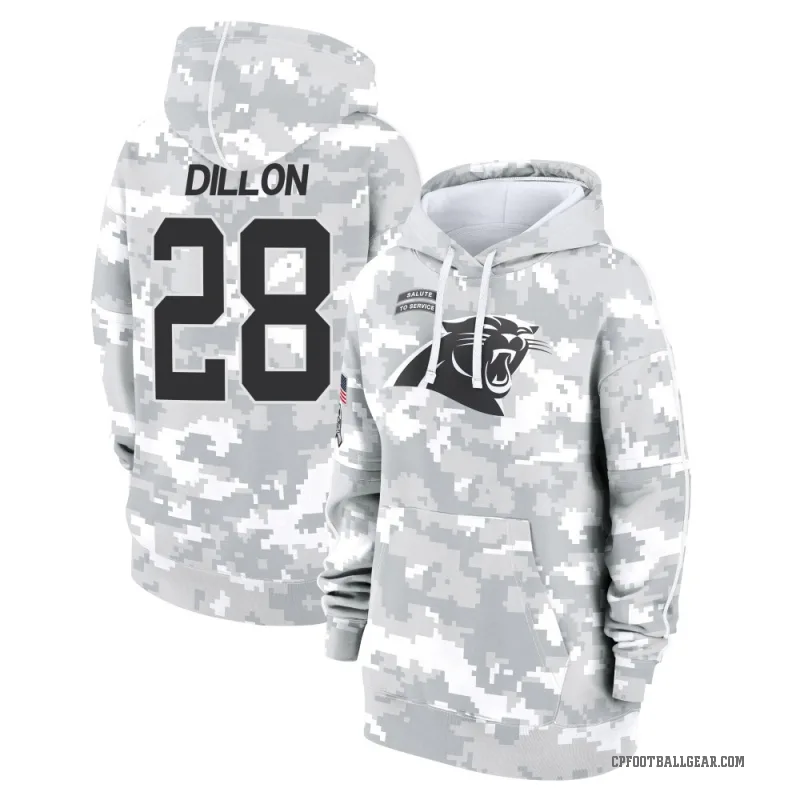 AJ Dillon Women's Camo Carolina Panthers Arctic 2024 Salute to Service Club Fleece Pullover Hoodie