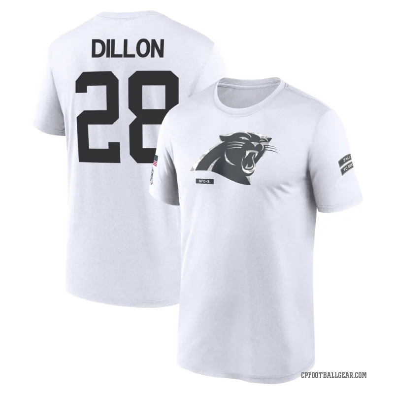 AJ Dillon Youth White Carolina Panthers 2024 Salute to Service Performance T-Shirt
