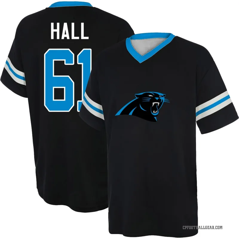 Aaron Hall Men's Black Carolina Panthers Game Day V-Neck T-Shirt