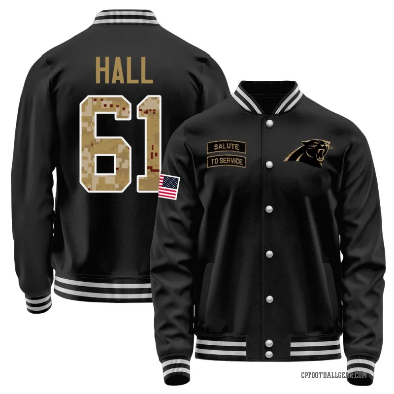 Aaron Hall Men's Black Carolina Panthers Salute to Service Sideline Performance Jacket