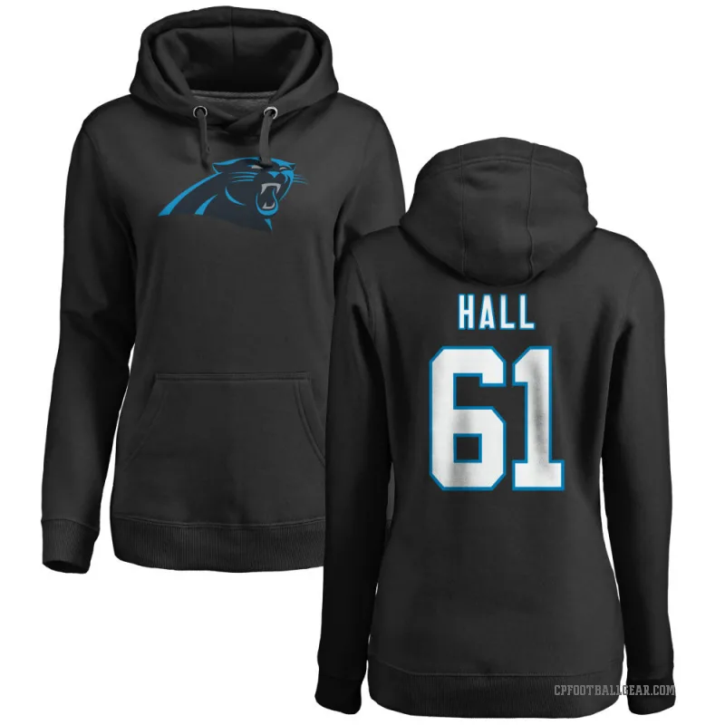 Aaron Hall Women's Black Carolina Panthers Pro Line Logo Pullover Hoodie