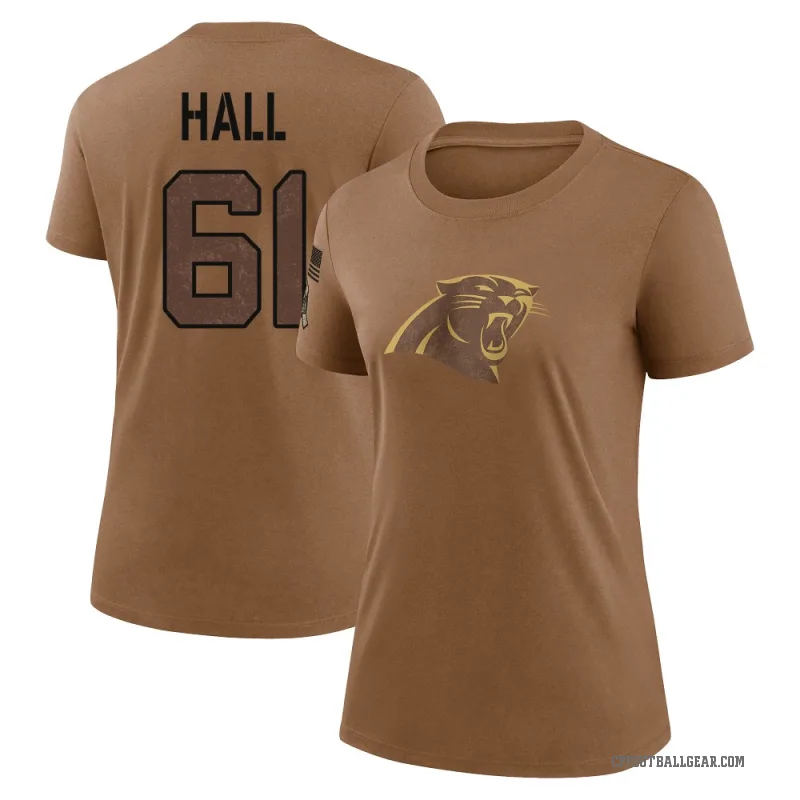 Aaron Hall Women's Brown Carolina Panthers 2023 Salute To Service Performance T-Shirt