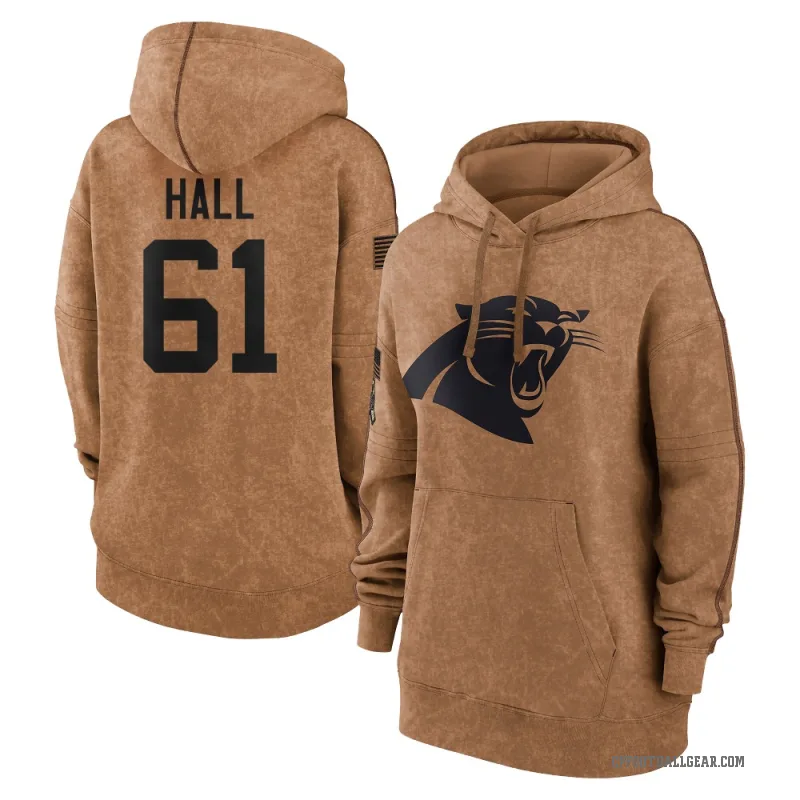 Aaron Hall Women's Brown Carolina Panthers 2023 Salute To Service Pullover Hoodie