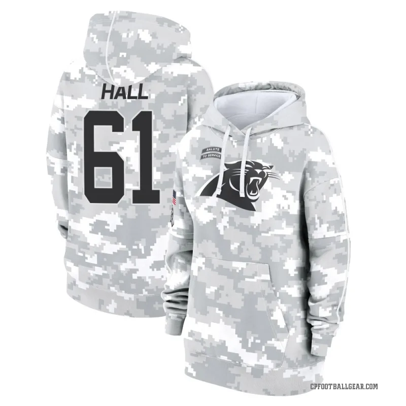 Aaron Hall Women's Camo Carolina Panthers Arctic 2024 Salute to Service Club Fleece Pullover Hoodie