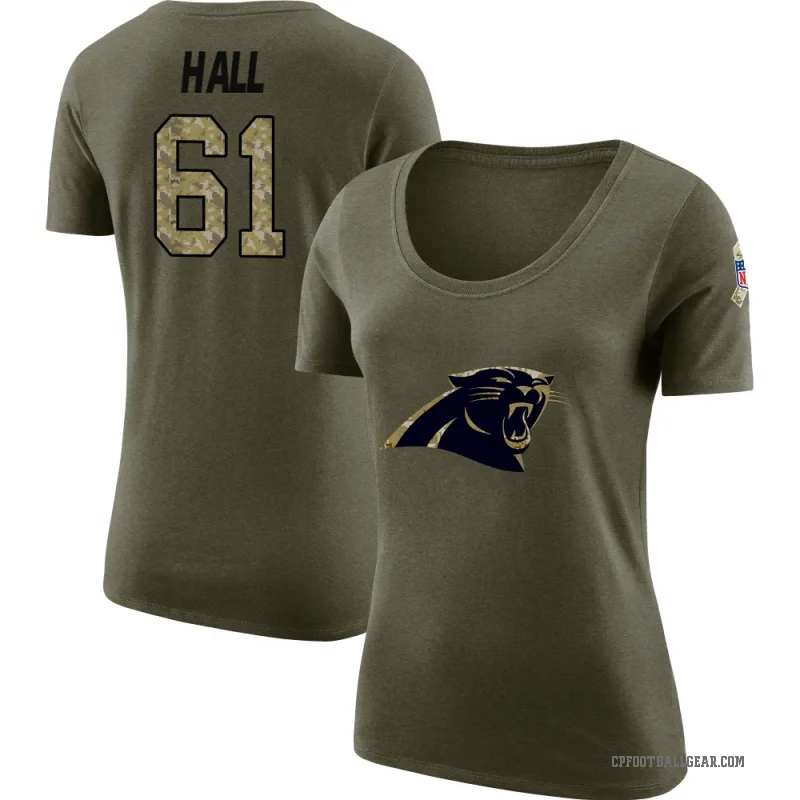 Aaron Hall Women's Olive Carolina Panthers Salute to Service Scoop Neck T-Shirt
