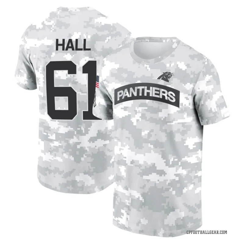 Aaron Hall Youth Camo Carolina Panthers Arctic 2024 Salute to Service Performance T-Shirt