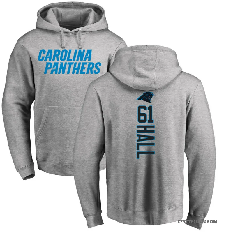 Aaron Hall Youth Carolina Panthers Pro Line Ash Backer Pullover Hoodie