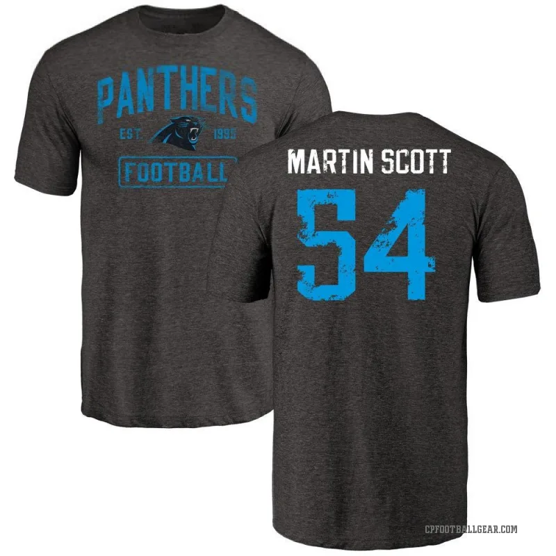 Bam Martin-Scott Men's Black Carolina Panthers Distressed T-Shirt