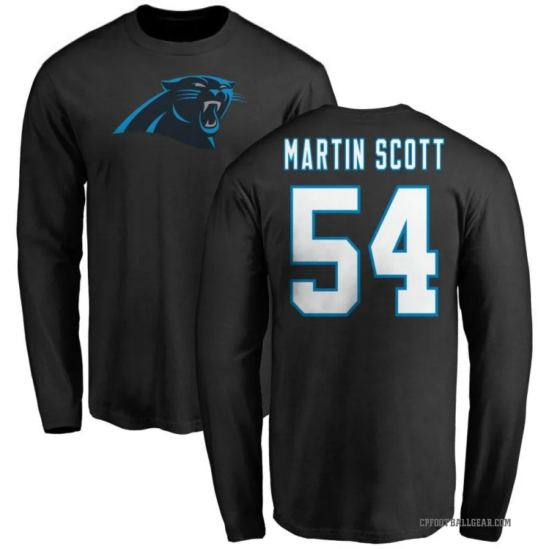 Bam Martin-Scott Men's Black Carolina Panthers Logo Long Sleeve T-Shirt -