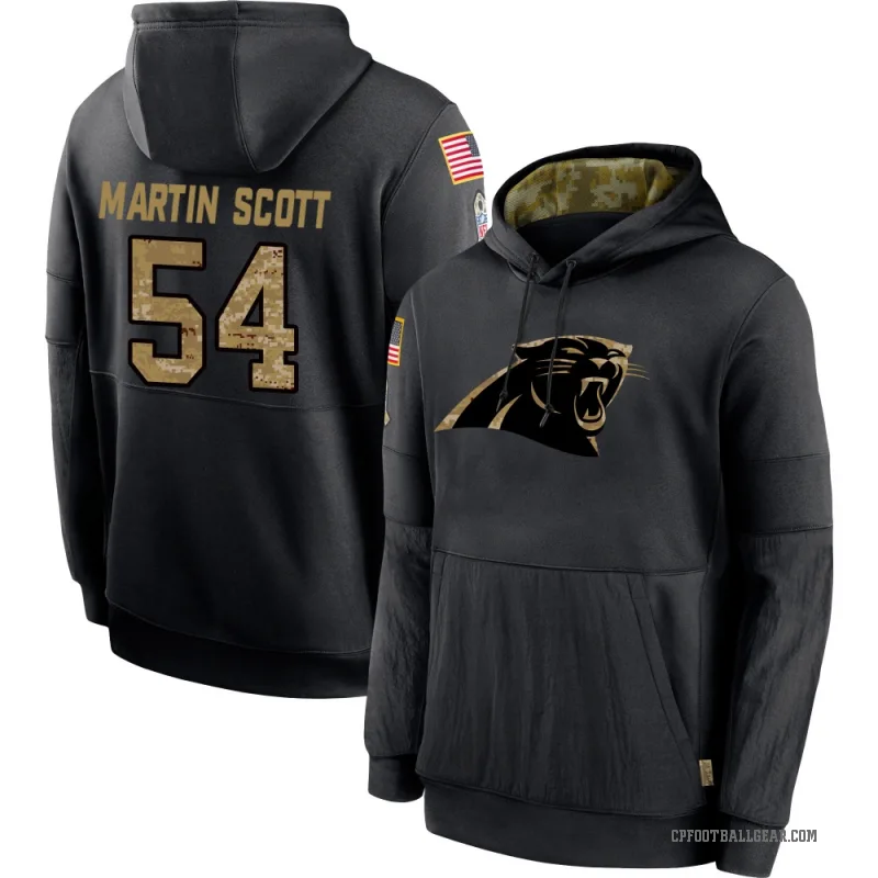 Bam Martin-Scott Youth Black Carolina Panthers 2020 Salute to Service Sideline Performance Pullover Hoodie