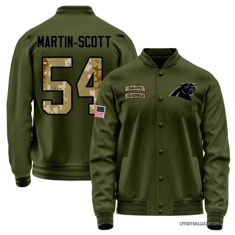 Bam Martin-Scott Youth Olive Carolina Panthers Salute to Service Sideline Performance Jacket