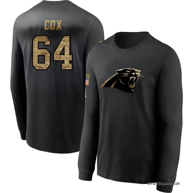 Bryan Cox Men's Black Carolina Panthers 2020 Salute To Service Sideline Performance Long Sleeve T-Shirt