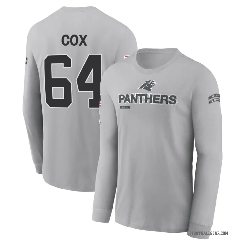 Bryan Cox Men's Gray Carolina Panthers 2024 Salute to Service Long Sleeve T-Shirt