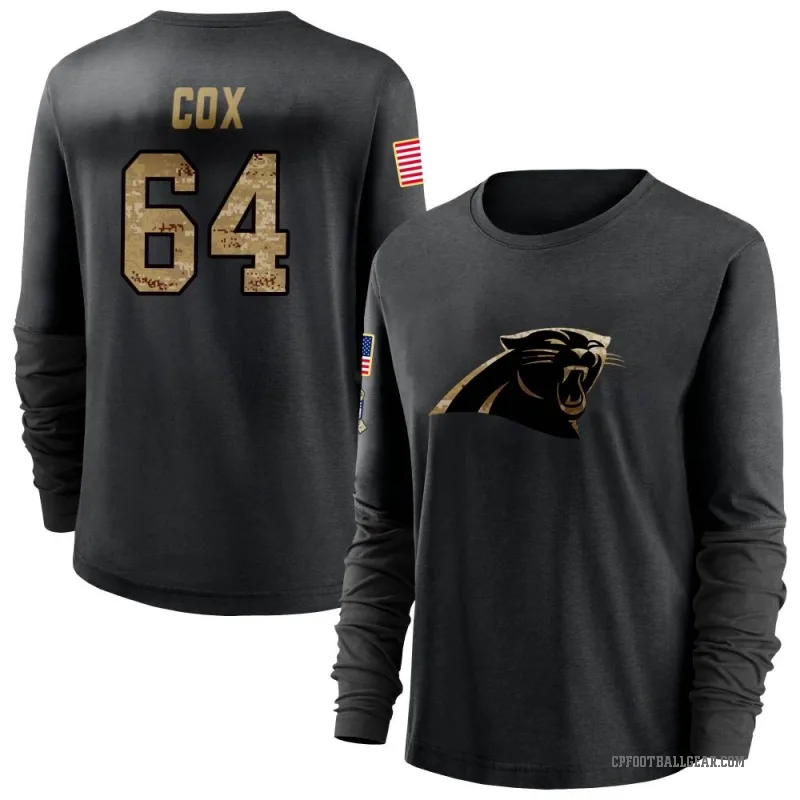 Bryan Cox Women's Black Carolina Panthers 2020 Salute To Service Sideline Performance Long Sleeve T-Shirt