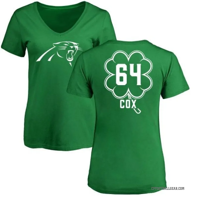 Bryan Cox Women's Green Carolina Panthers St. Patrick's Day V-Neck T-Shirt