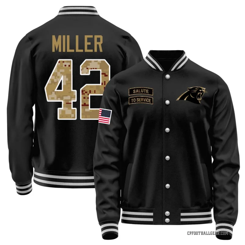 Cam Miller Men's Black Carolina Panthers Salute to Service Sideline Performance Jacket