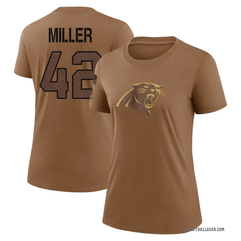 Cam Miller Women's Brown Carolina Panthers 2023 Salute To Service Performance T-Shirt