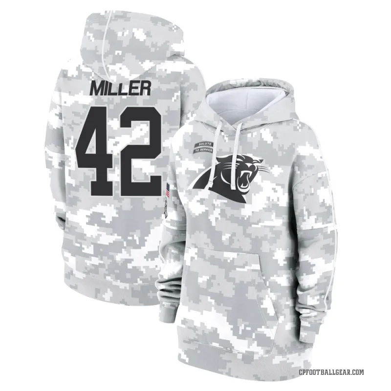 Cam Miller Women's Camo Carolina Panthers Arctic 2024 Salute to Service Club Fleece Pullover Hoodie
