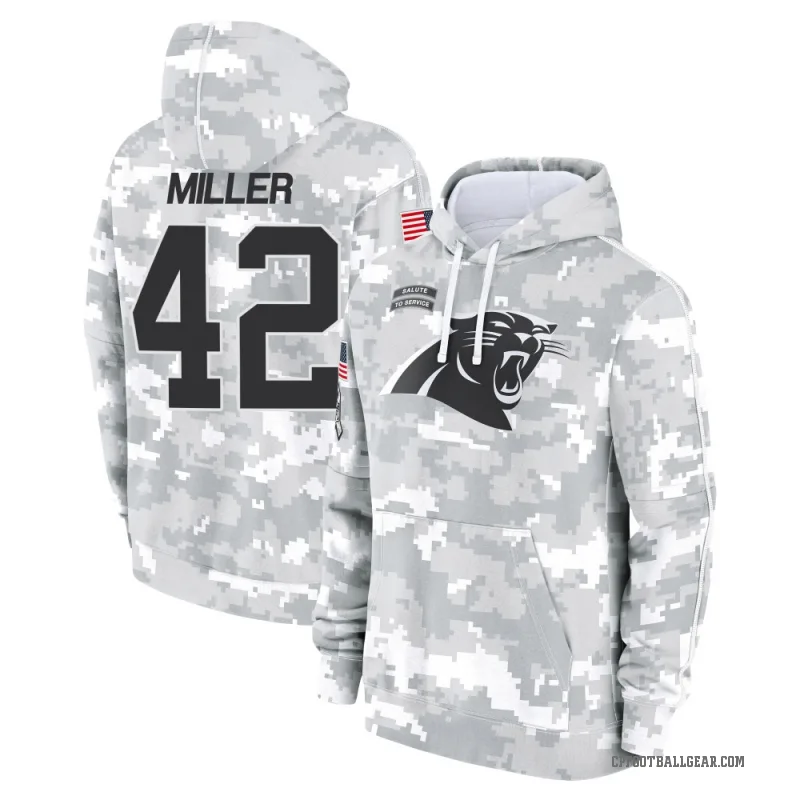 Cam Miller Youth Camo Carolina Panthers Arctic 2024 Salute to Service Club Fleece Pullover Hoodie