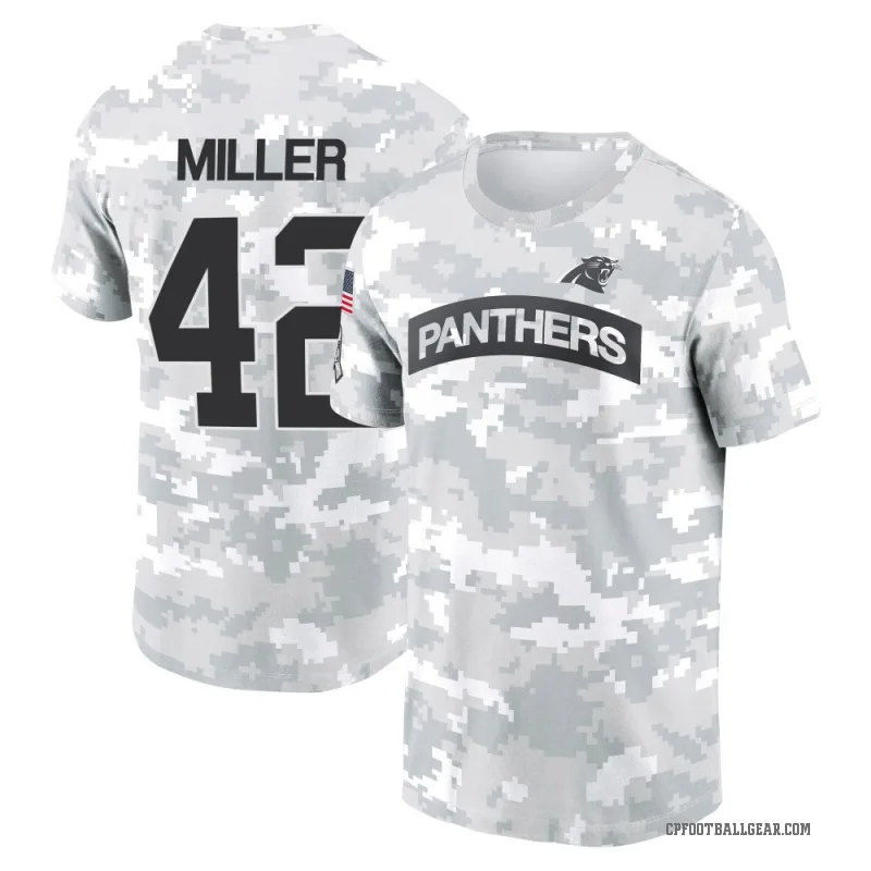 Cam Miller Youth Camo Carolina Panthers Arctic 2024 Salute to Service Performance T-Shirt