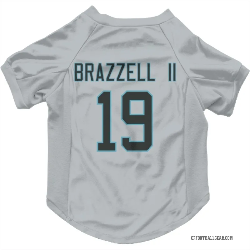 Chris Brazzell II  Carolina Panthers   Silver Cat & Dog Pet Jersey