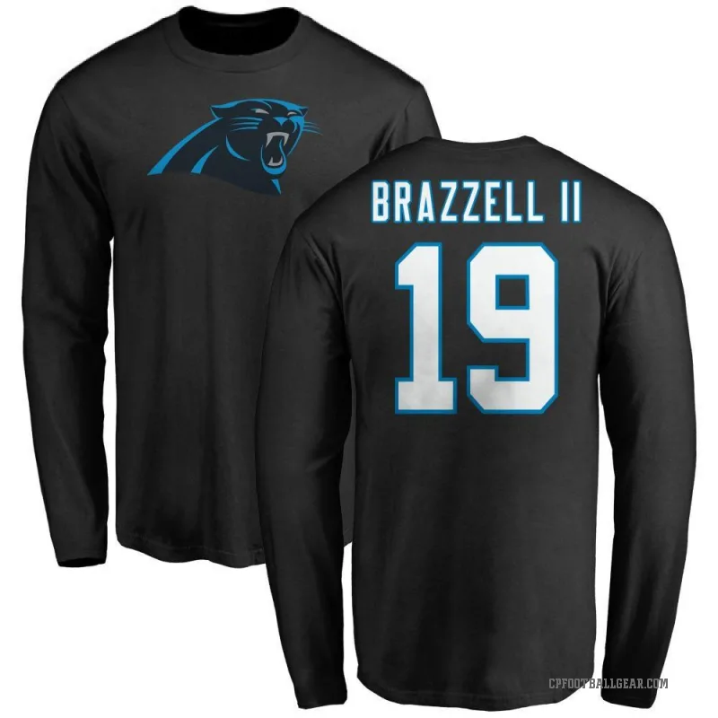 Chris Brazzell II Men's Black Carolina Panthers Logo Long Sleeve T-Shirt -