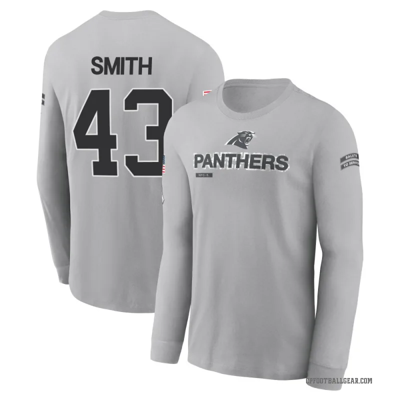 DeVonta Smith Men's Gray Carolina Panthers 2024 Salute to Service Long Sleeve T-Shirt
