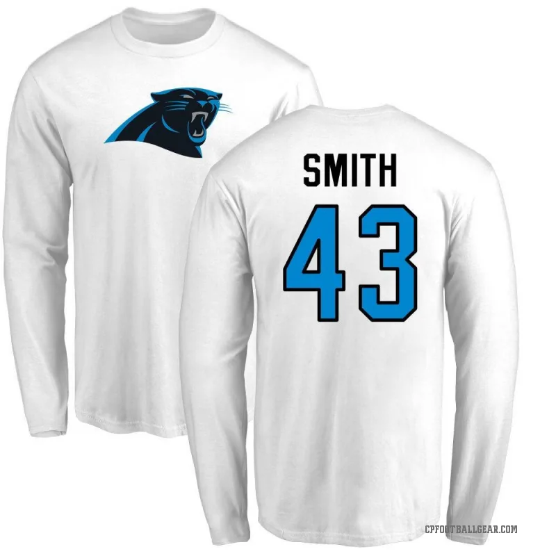 DeVonta Smith Men's White Carolina Panthers Logo Long Sleeve T-Shirt -