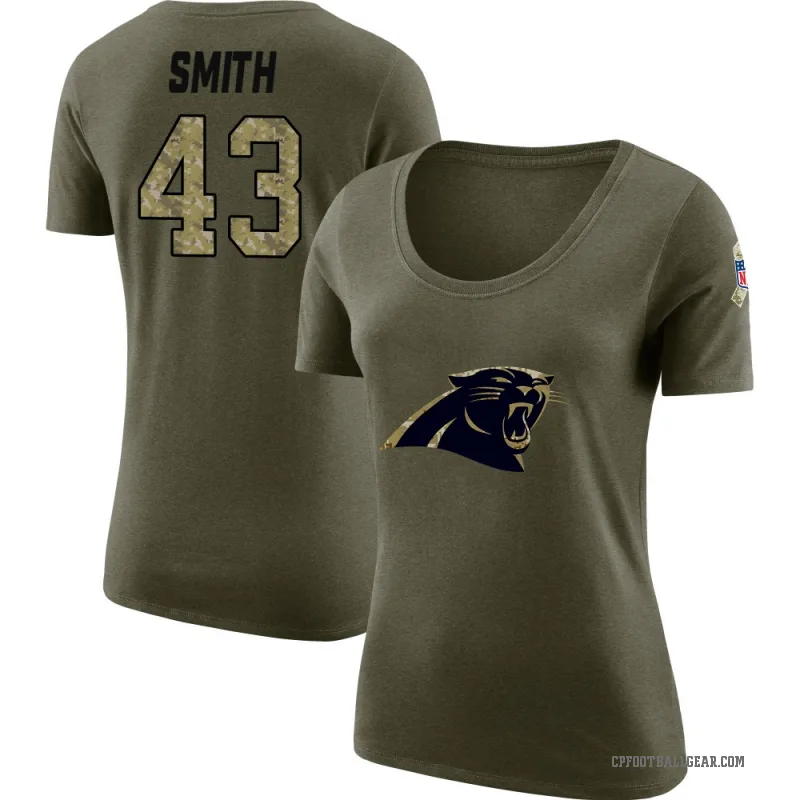 DeVonta Smith Women's Olive Carolina Panthers Salute to Service Scoop Neck T-Shirt