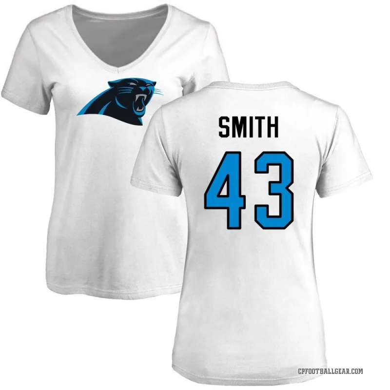 DeVonta Smith Women's White Carolina Panthers Logo Slim Fit T-Shirt -