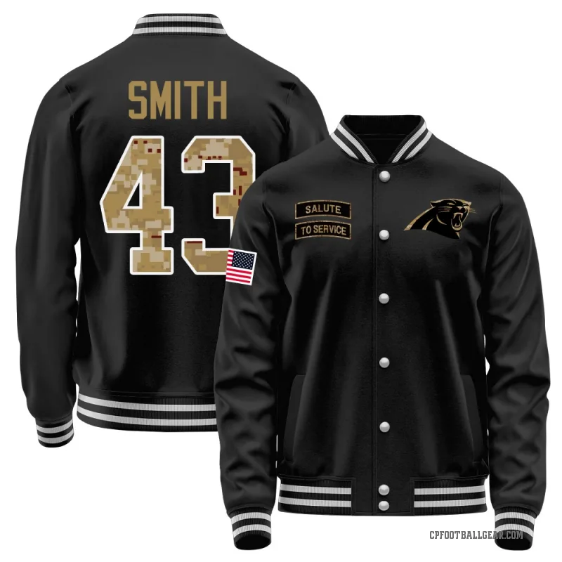 DeVonta Smith Youth Black Carolina Panthers Salute to Service Sideline Performance Jacket