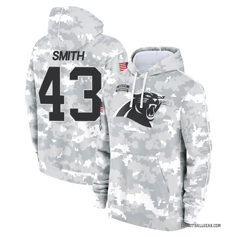 DeVonta Smith Youth Camo Carolina Panthers Arctic 2024 Salute to Service Club Fleece Pullover Hoodie