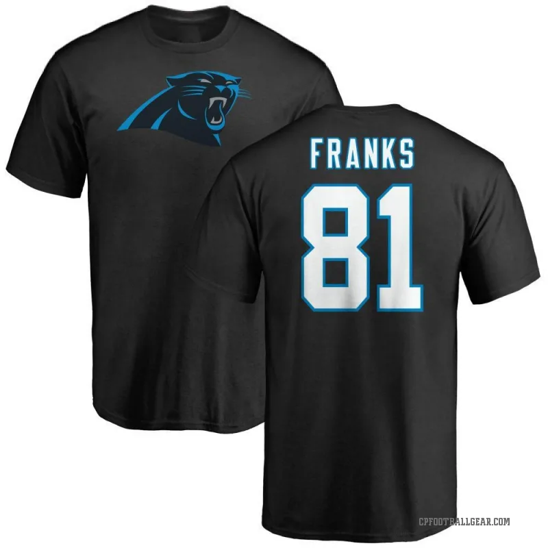 Feleipe Franks Men's Black Carolina Panthers Logo T-Shirt -