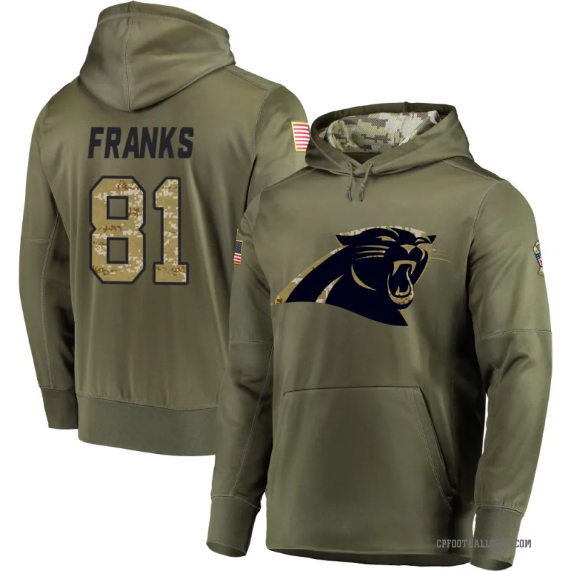 Feleipe Franks Youth Olive Carolina Panthers Salute to Service Pullover Hoodie