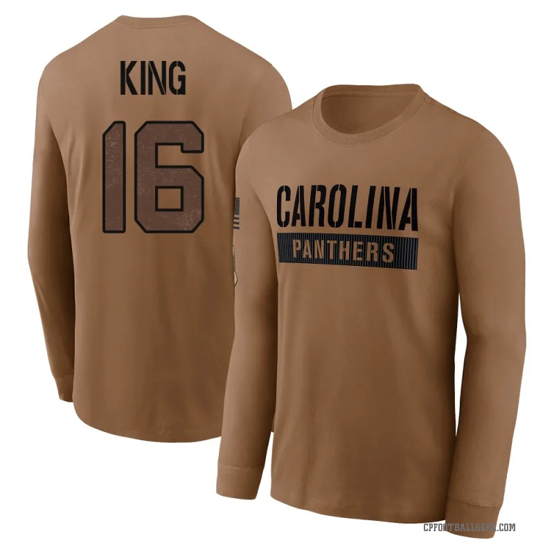 Haynes King Men's Brown Carolina Panthers 2023 Salute To Service Long Sleeve T-Shirt