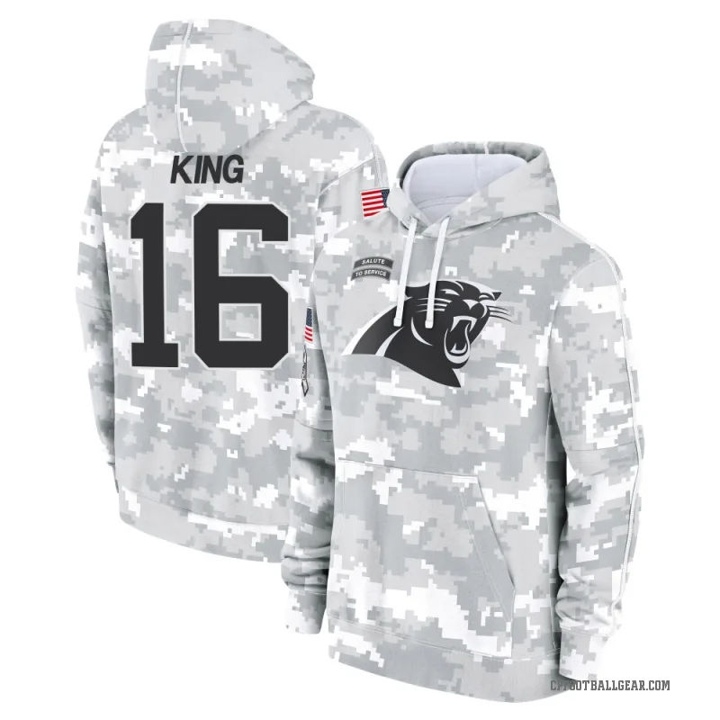 Haynes King Men's Camo Carolina Panthers Arctic 2024 Salute to Service Club Fleece Pullover Hoodie