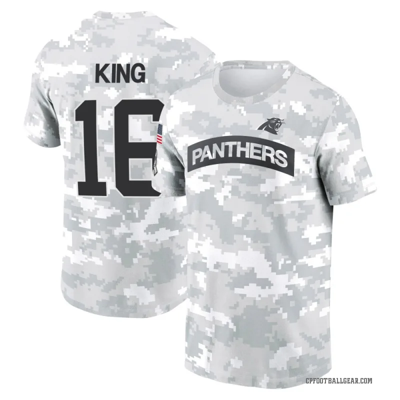 Haynes King Men's Camo Carolina Panthers Arctic 2024 Salute to Service Performance T-Shirt