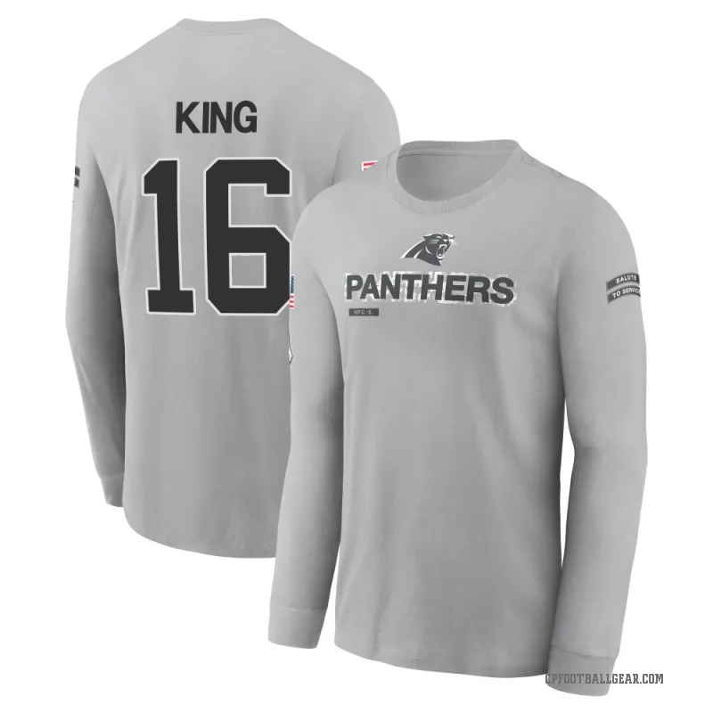 Haynes King Men's Gray Carolina Panthers 2024 Salute to Service Long Sleeve T-Shirt