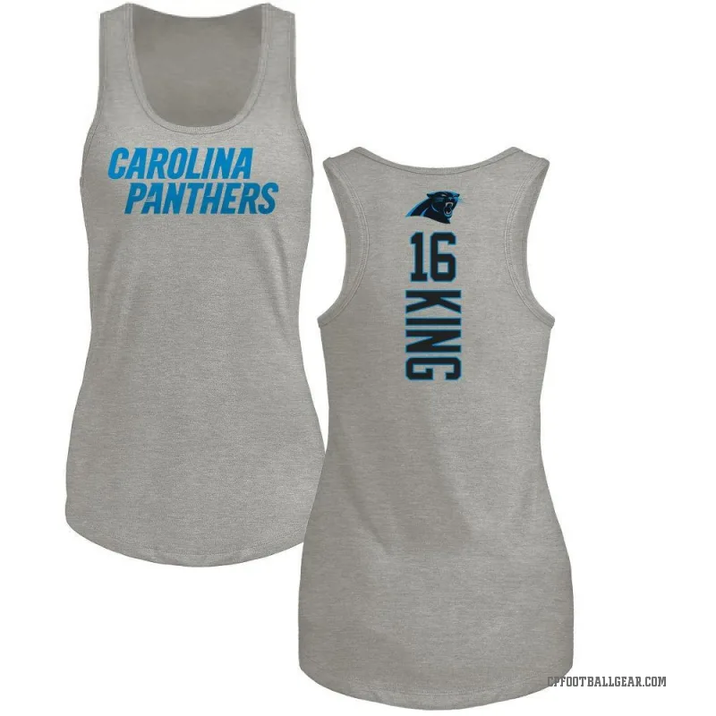 Haynes King Women's Ash Carolina Panthers Backer Tank Top -
