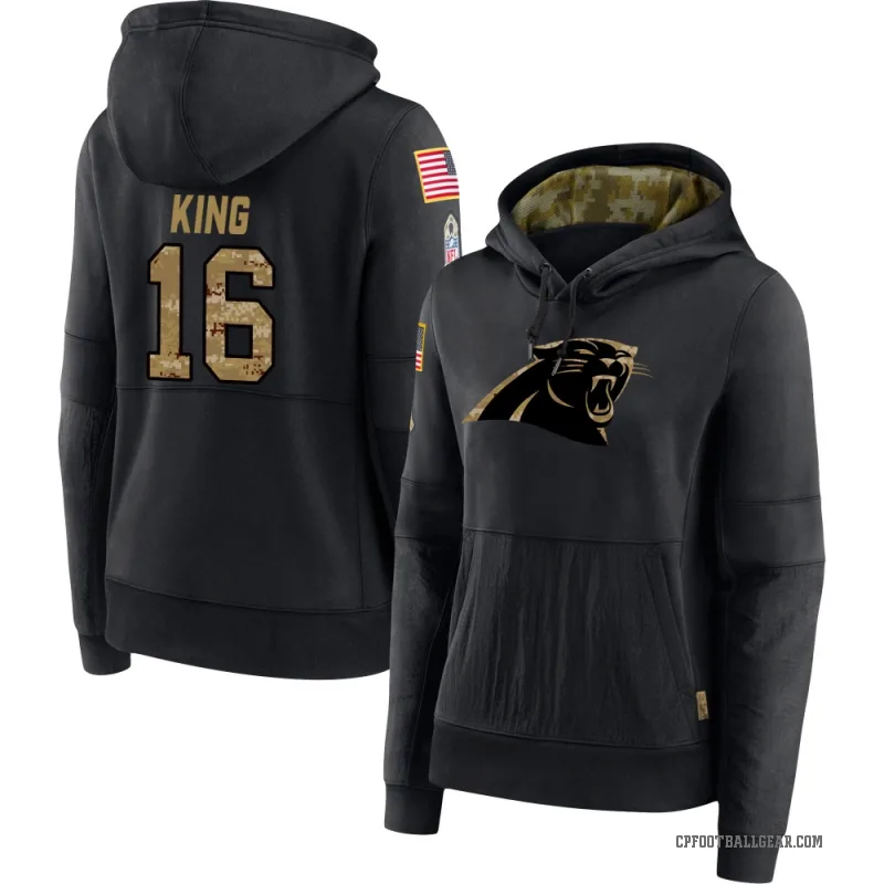 Haynes King Women's Black Carolina Panthers 2020 Salute to Service Sideline Performance Pullover Hoodie
