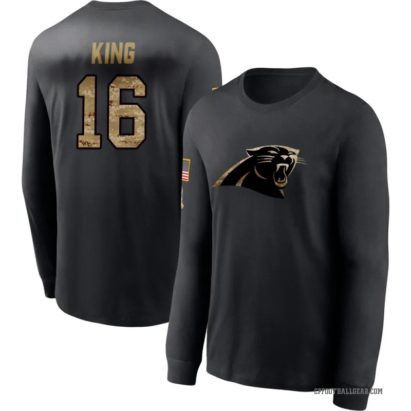Haynes King Youth Black Carolina Panthers 2020 Salute To Service Sideline Performance Long Sleeve T-Shirt