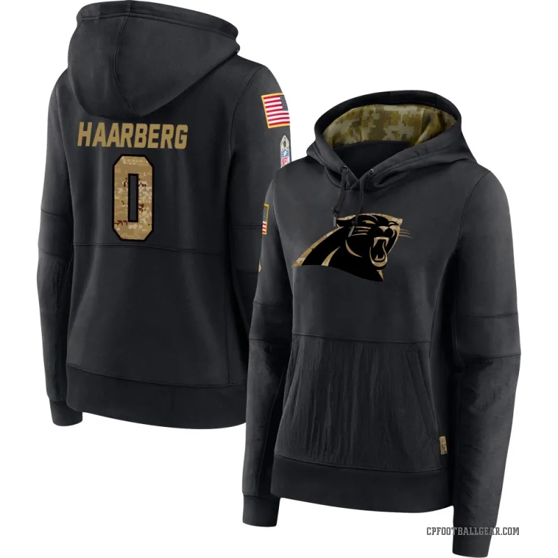 Heinrich Haarberg Women's Black Carolina Panthers 2020 Salute to Service Sideline Performance Pullover Hoodie