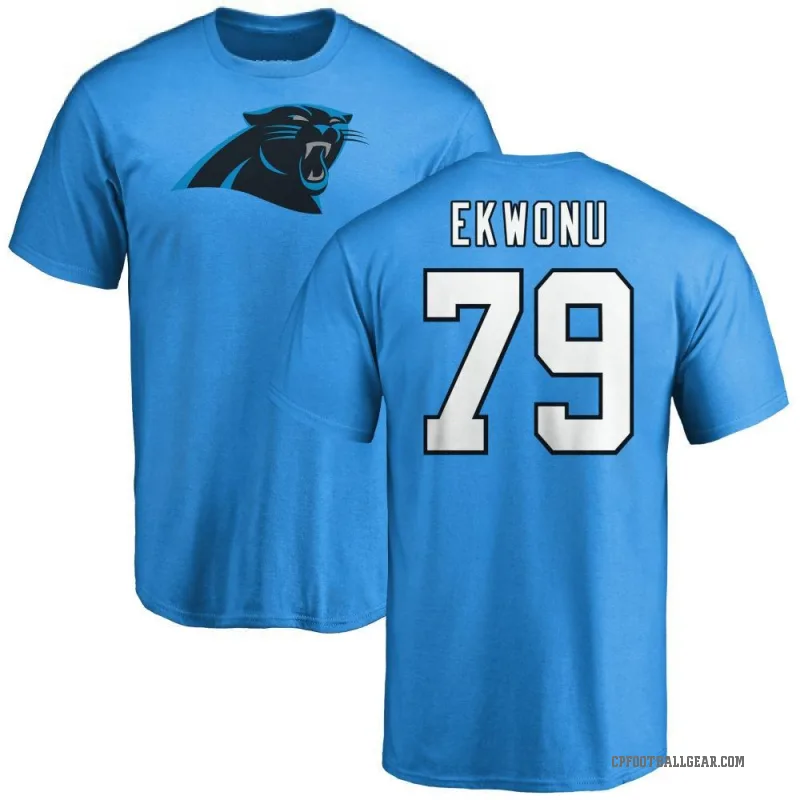 Ikem Ekwonu Men's Blue Carolina Panthers Logo T-Shirt -