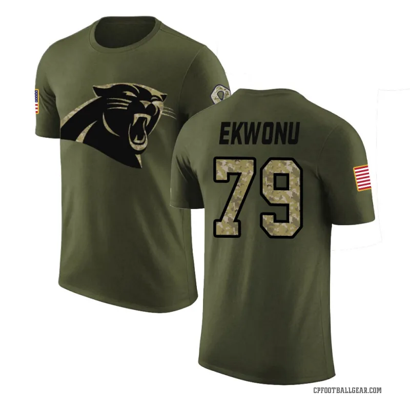 Ikem Ekwonu Men's Olive Carolina Panthers Salute to Service T-Shirt