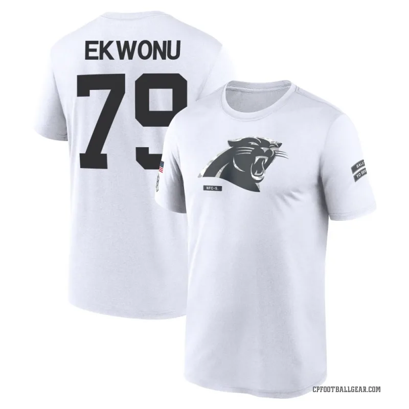 Ikem Ekwonu Men's White Carolina Panthers 2024 Salute to Service Performance T-Shirt