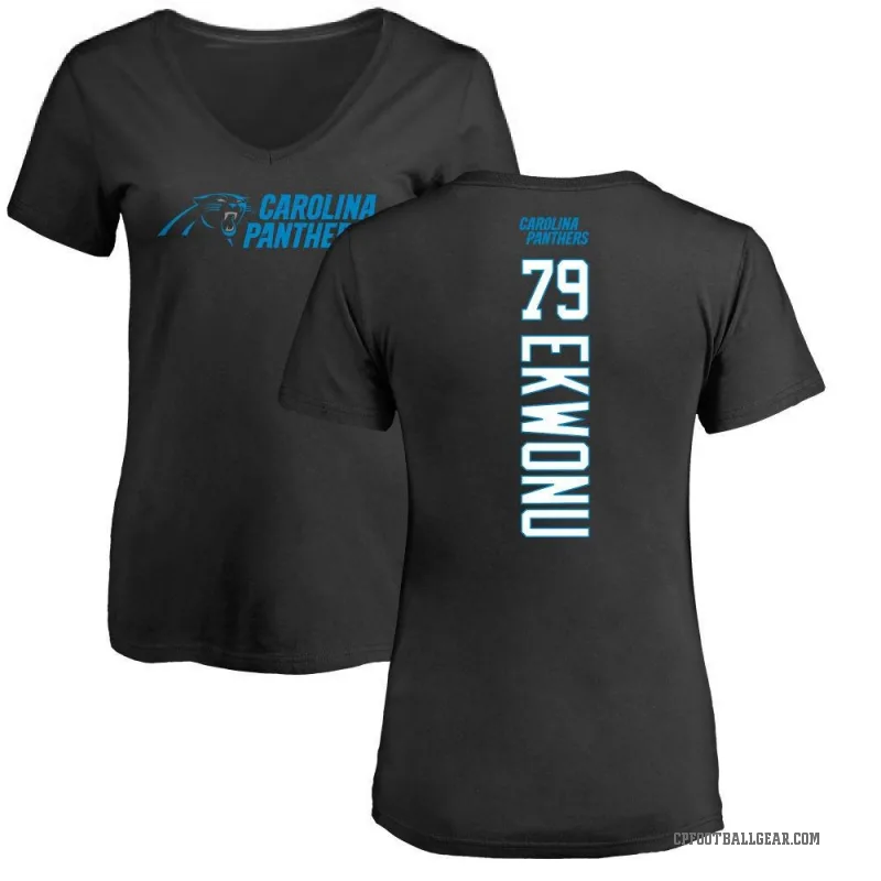 Ikem Ekwonu Women's Black Carolina Panthers Backer Slim Fit T-Shirt -