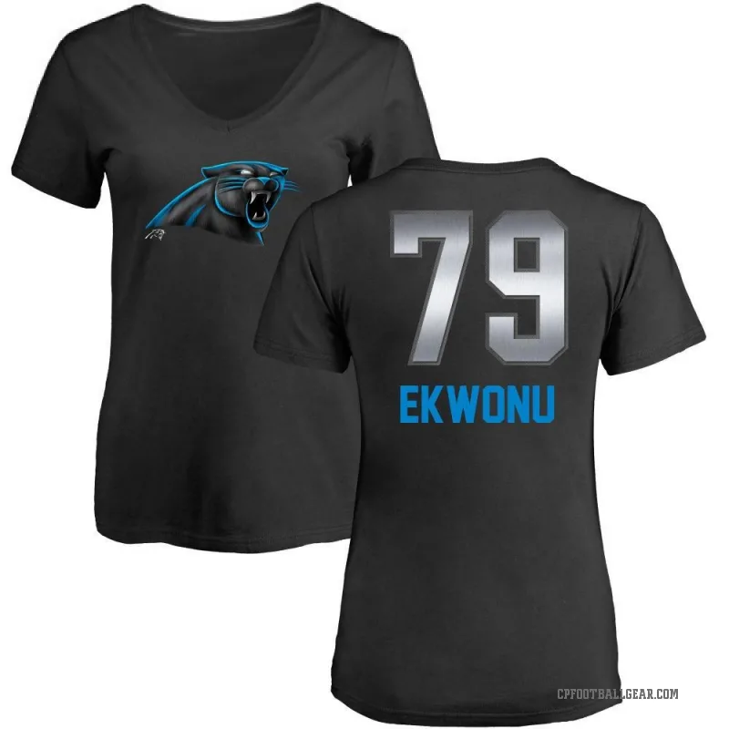 Ikem Ekwonu Women's Black Carolina Panthers Midnight Mascot T-Shirt -
