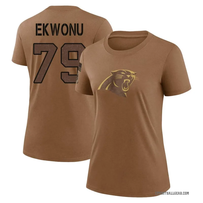 Ikem Ekwonu Women's Brown Carolina Panthers 2023 Salute To Service Performance T-Shirt